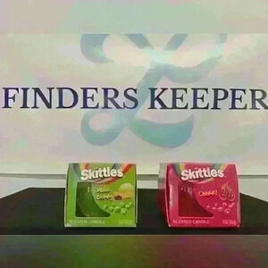 Skittles two-piece candles set. Melon Berry & Cherry. 3 oz jar